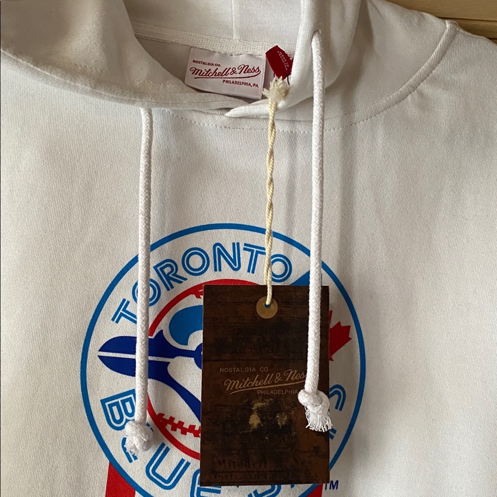 Mitchell & Ness Toronto Blue Jays White Hoodie size Medium Unisex - Picture 3 of 4